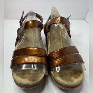 Dansko Brown Leather Wedge Sandals Women's Size EU39